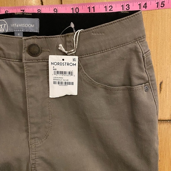 Wit & Wisdom Womens Army Khaki Green Elastic Ab Ankle New size 4 - Picture 10 of 12